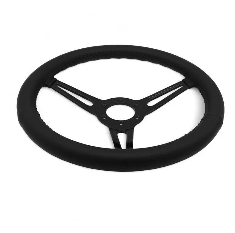 STEERING WHEEL BLACK LEATHER WRAPPED